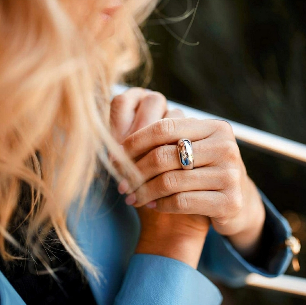 Silver Chunky Domb Ring